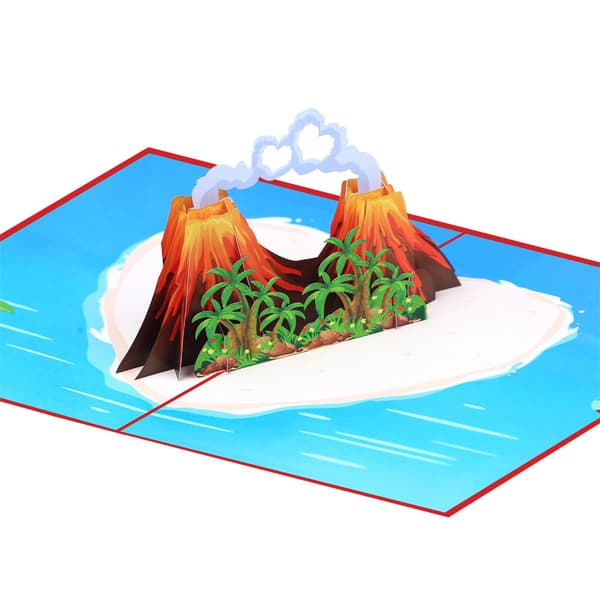 3D Spring Up Hjertefjell Kjærlighetskort Tilpassbart Meldingområde Jubileum Bursdag Frieri
