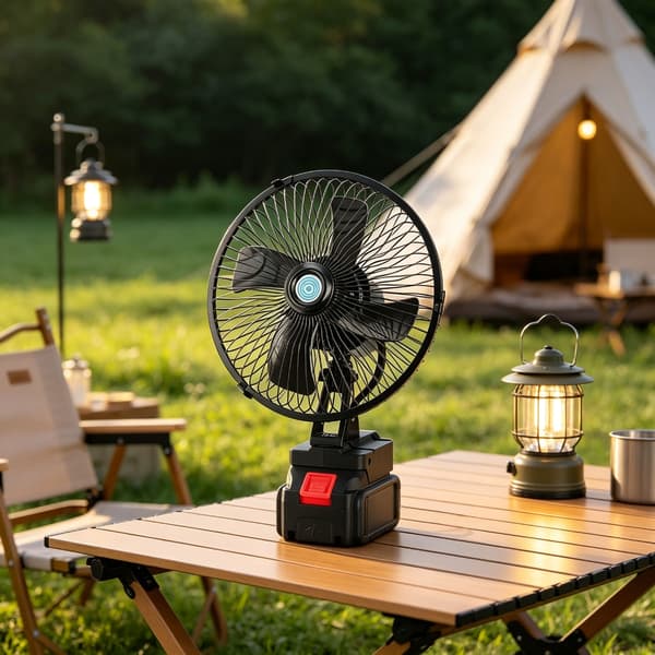 8 tommer trådløs ventilator med kobbermotor til strømafbrydelser