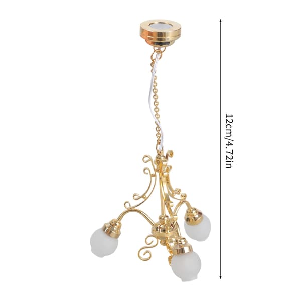 Lysekrone Miniature Loftlampe Model Dukkehus Rollespil Møblering