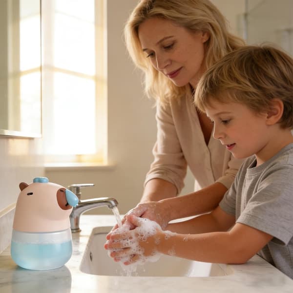 Sensor såpedispenser veggmontert enhet for familie, barn og eldre