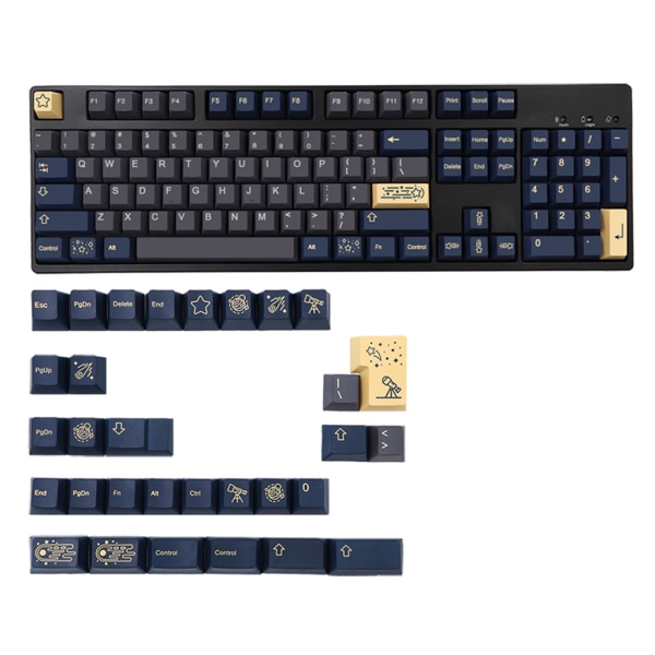 135 Keys Dye Subbed PBT Keycaps Set Stargaze Cherry MX Profile for Game-player