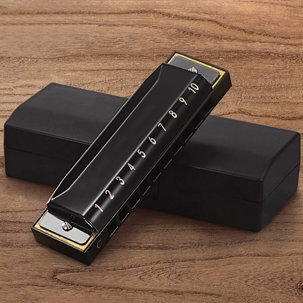 Blues Harmonica 10 Hull Diatonisk Blå Harp Munnspill Orgel for C-nøkkel Red