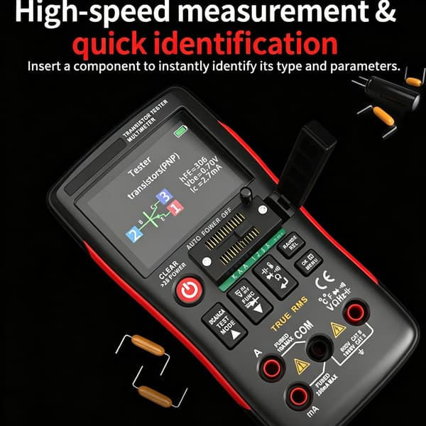 Digitalt multimeter til test af spænding, strøm og kondensatorer