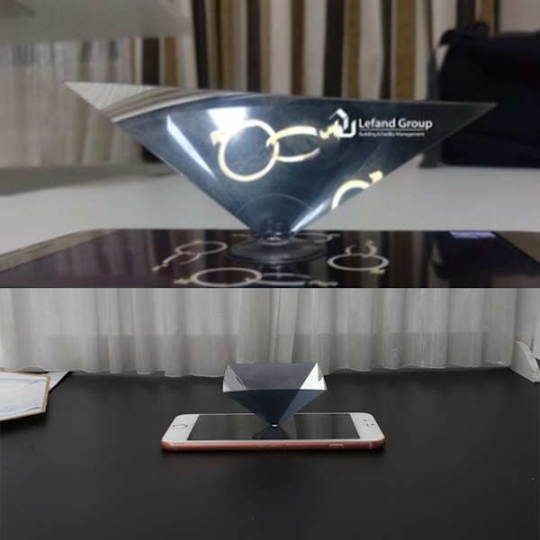 3D Hologram Pyramide 360 Graders Display Projektor for Smart Mobiltelefon