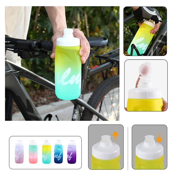 Sport Vannflaske 620ml Klemme Drikkeflaske for Utendørs Sykling, Sykkel Pink gradient