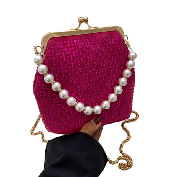 Trendy kveldsveske for kvinner med kjedehåndveske Elegant reisefesttilbehør Purple
