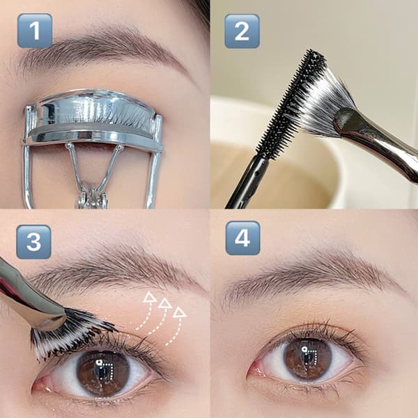 Fläktformad Ögonfransborste Fransborste Mascara Fläktborste för Ögonmakeup
