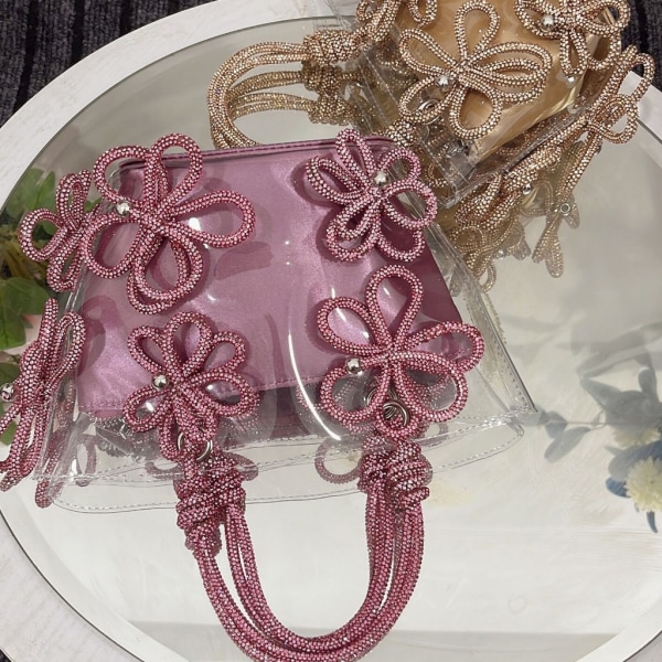 Formel aftentaske banket glitter pung kvindelige cocktail håndtaske clutches Pink S