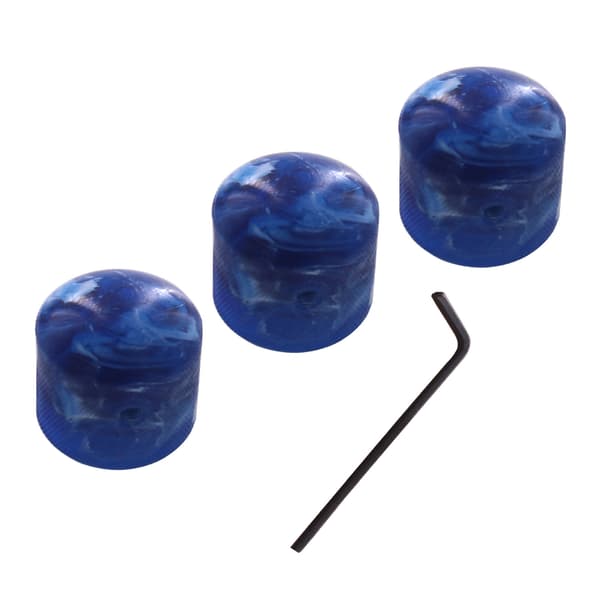 3 st plastvolymtonkontrollknapp topphatt rak gitarrhastighetskontrollkrukor Blue