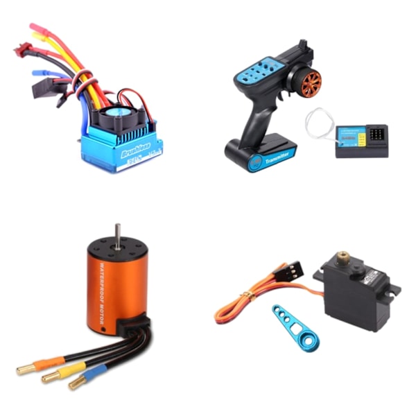 Modifierad borstlös motor 120A ESC elektronisk hastighetsregulator styrarm för 1/12 1/14 WLtoy 144001 fjärrkontrollleksak