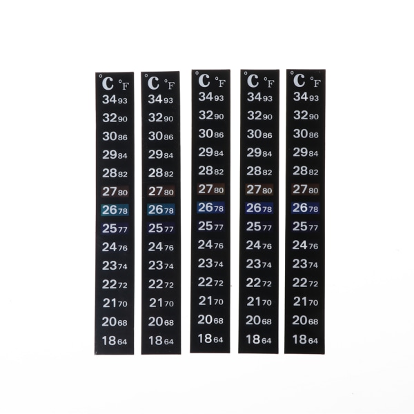 5 stk Vertikal Digital Temperatur Display Termometer Strip Sticker Husholdning
