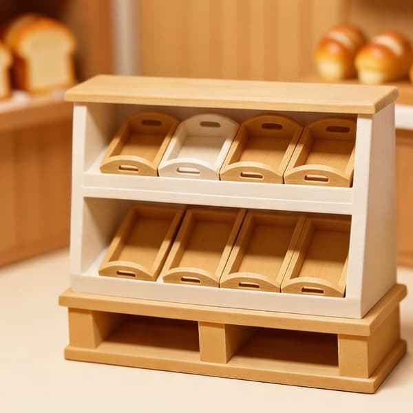 Mini bakerihylle-skap for bordplate-bakeributikk-stylingbruk