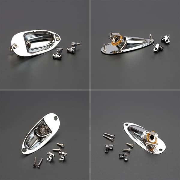 Bådstil 1/4\" Loaded Guitar Pickup Output Jacks Stik Socket Plade og Skruer