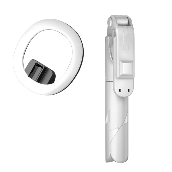 Teleskopisk mobiltelefon Live-udsendelse Stativstativ LED-ringfyldningslys Bluetooth-kompatibel fjernbetjening Håndholdt Fotografering Selfie Stick