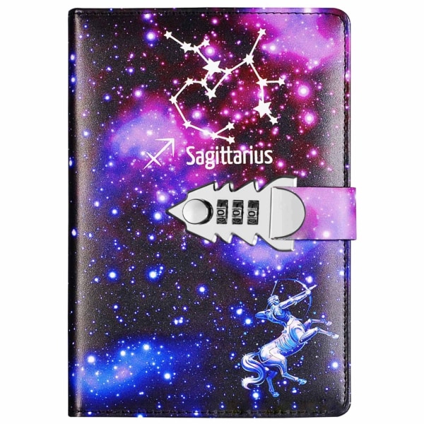 Constellation Writing Diary A5 Starry Lock Läder Digital Lösenord Notebook