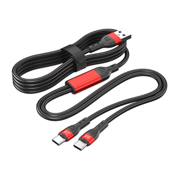 2 i 1 Type-C splitterkabel USB Type-C Laddningslinje för 2 UsbC-enheter Laddning