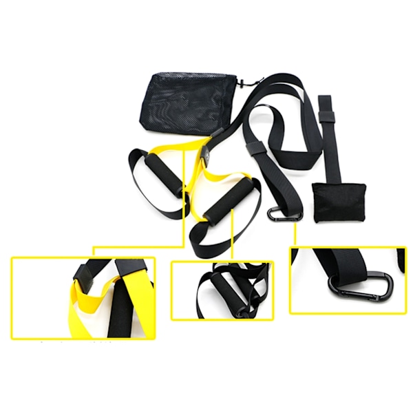 Bodyweight Resistance Training Strap Fitness Resistance Trainer Exercise Kits Black and yellow