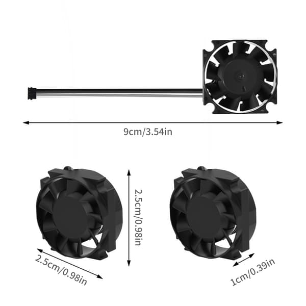 25X10Mm Hotend køleventilator udskiftning hydraulisk ventilator 3D-printerkøling