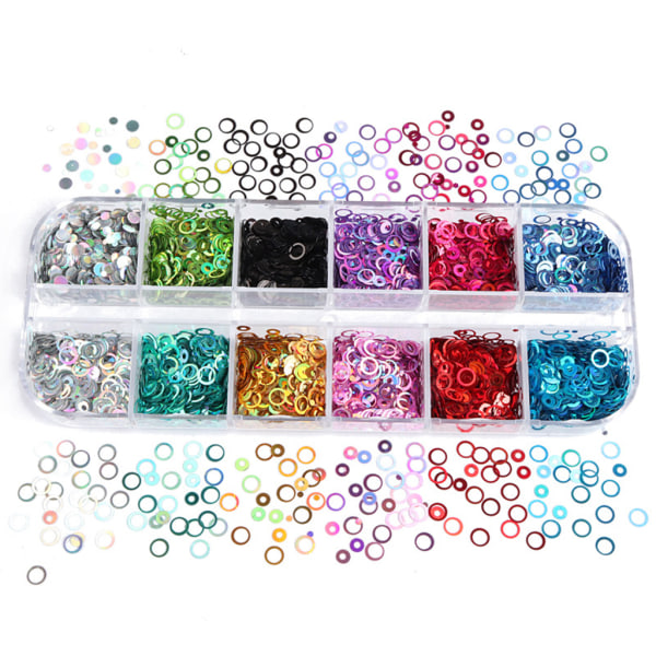 Holografisk glitter hartsfyllning paljetter epoxiharts shaker filler form Nail art glitterflingor