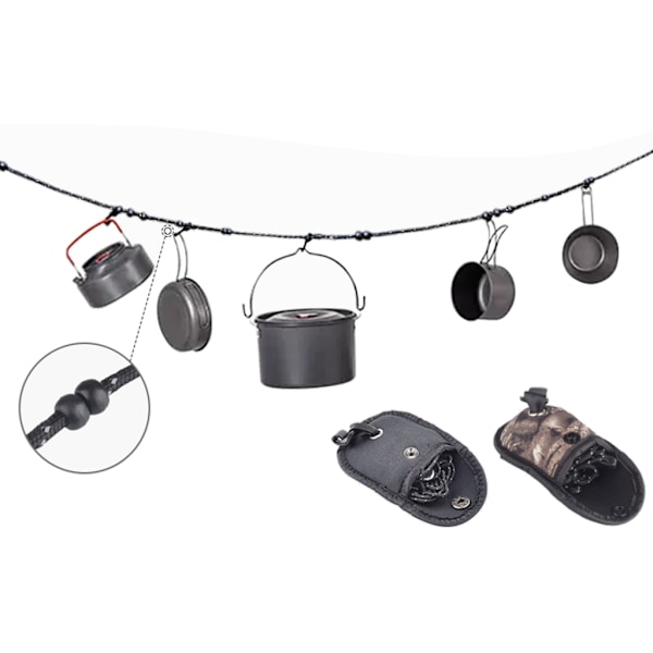 Praktisk torklina för resor, balkong, enkel installation, camping och utomhusbruk Camouflage