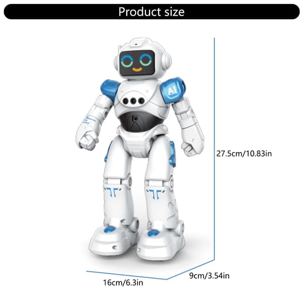 Interaktiv programmerbar robot med geststyrning och musikdans för barn