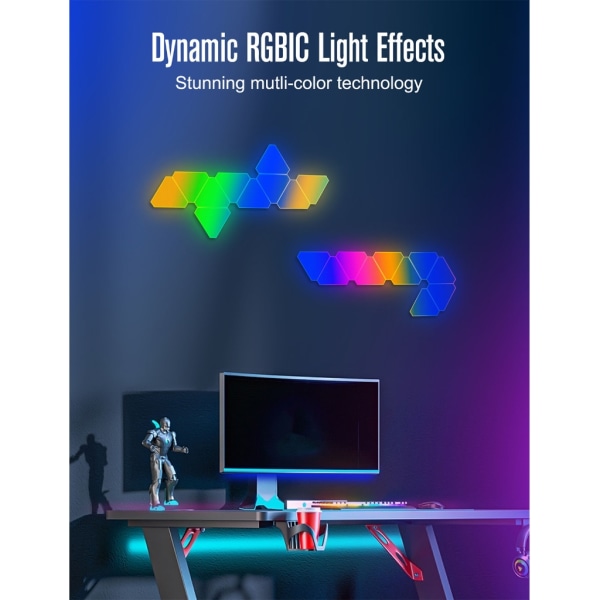 RGB LED Hexagonal Vägglampa Light DIY LED Lamp Light Fjärrkontroll Bluetooth-kompatibel/Wifi Led Lamp Atmosphere Light null - WIFI APP 10PACK
