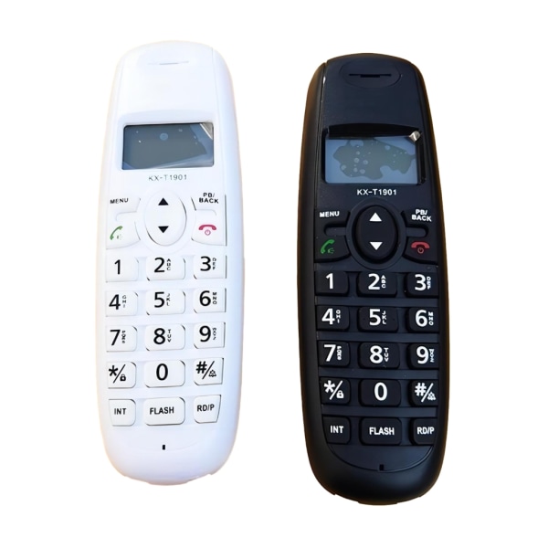 KX-1901 Trådlös telefon Hemlinjetelefon Meddelande Tydlig uppringardisplay White - US