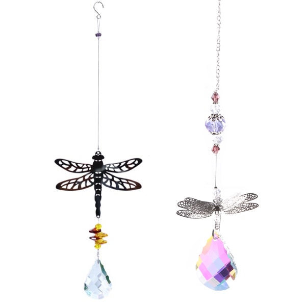 Kristallträdgårdssolfångare för fjärilskolibri Hängande hängsmycke Prydnad Vindspel för Rainbow Maker Prismor Hem D null - A