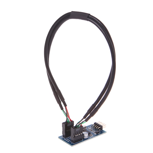 USB2.0 9PIN till Dual PCB Dubbel 9Pin Chipset Enhanced Kabel för PC för Case Inter