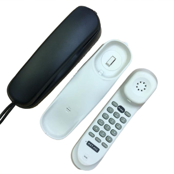 Hustelefoner med sladd Telefon Skrivbord/väggmonterbar fast telefon Platssparande White