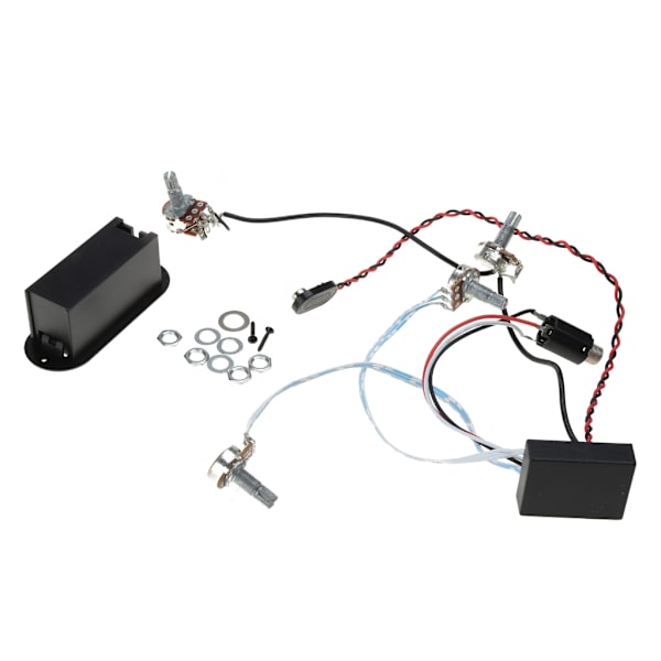 2-bands aktiv basgitarr EQ Equalizer Preamp Circuit Pickup Svart