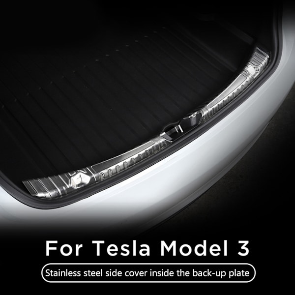Bilbagage Anti-Scratch Sticker Protector Anti-kollisionsbuffert för Tesla Model 3 Silver