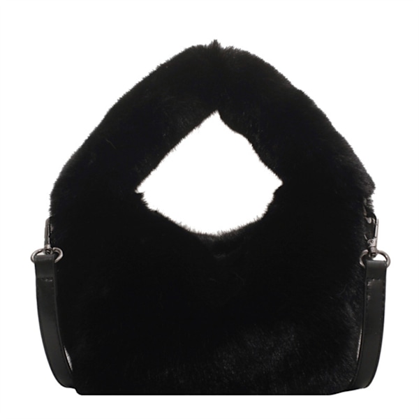 Dame plys håndtaske All-matching skuldertaske Fuzzy Messenger Bag Dating Bag Camel