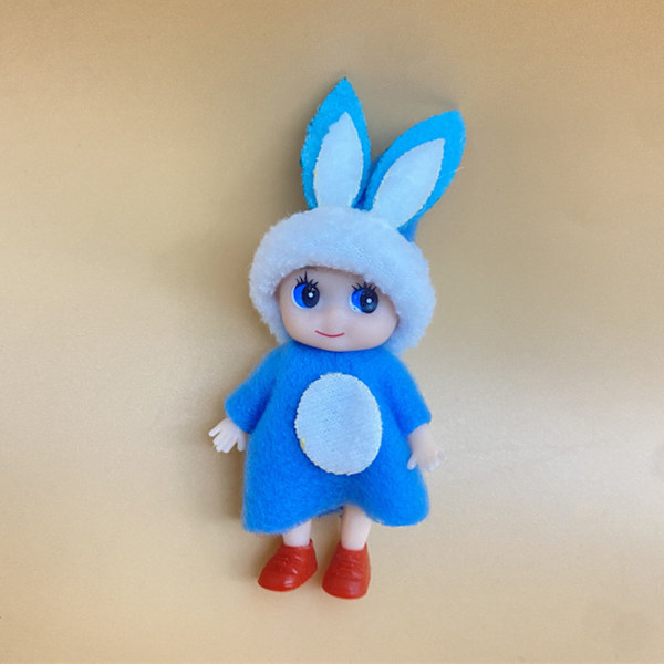 Mini påskhare för docka Miniatyr tomte dekoration Nyfödd Presenttillbehör Rekvisita Kostym Plyschdockor till påskdagen