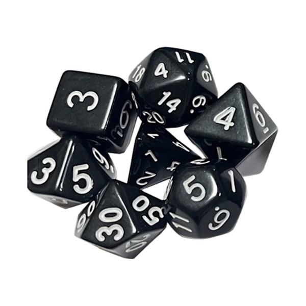 DND-terningesæt 7-Die Polyhedral RPG-terningesæt med skarpe kanter til Galaxy-serien White