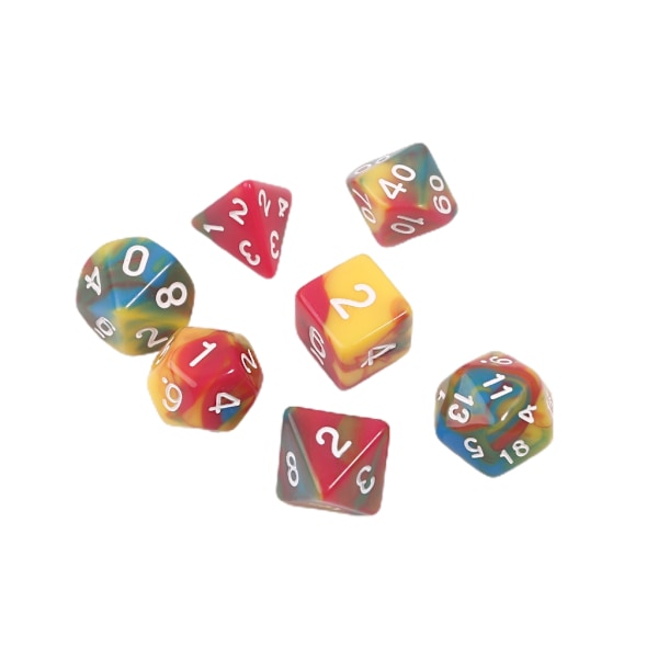 DND-tärningssats 7PCS Polyhedral tärningar för rollspelstärningsspel-som Dungeons-Dragon 4