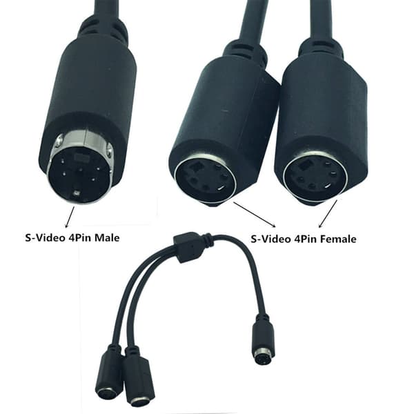 4-benet 1 han split til 2 hun Y-adapterkabel komponentledning Y-kabel til tv