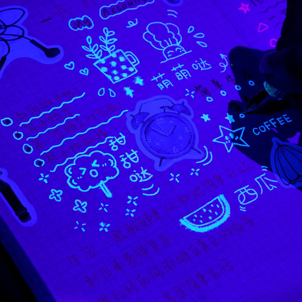 Näkymätön muste UV-valolla kastokynälasille, 18 ml värillinen kalligrafiamuste Invisibility
