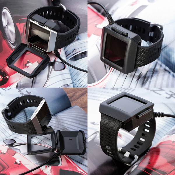 2 i 1 för Smart Watch laddare Stabil dockningsstativfäste Lämplig med Fitbit Ionic-laddningskabelhållare Power