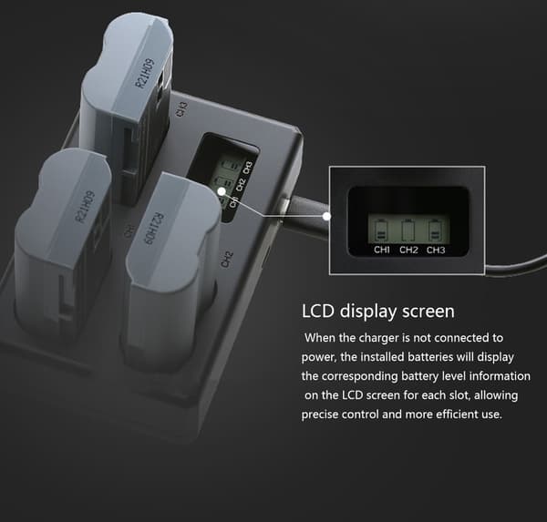 EL15 3-bås opladningsdock med LCD-statusdisplay og USB-indgang