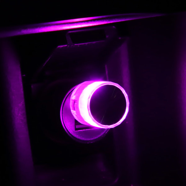 Bil LED Atmosphere Light Lamp Nödbelysning Universal PC Bärbar Plugg för Purple