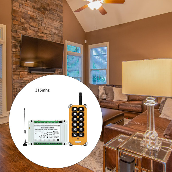 DC12V-48V 12CH trådlös fjärrkontroll LED-ljuskontrollomkopplare Reläutgång Radio RF-sändare 315/433 MHz mottagare null - 315MHz