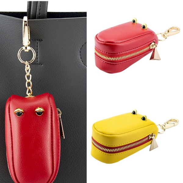 Alligator Shape Key Case Bag Portable Car Key Bag U Disk Minnekortholder Yellow