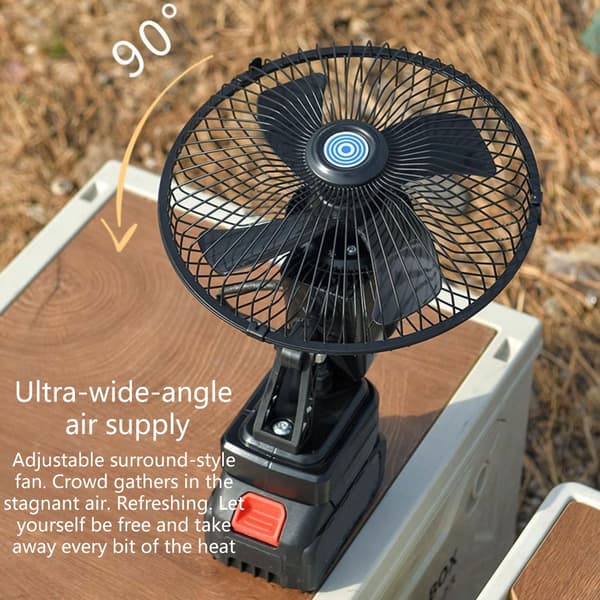 8 tommer trådløs ventilator med kobbermotor til strømafbrydelser