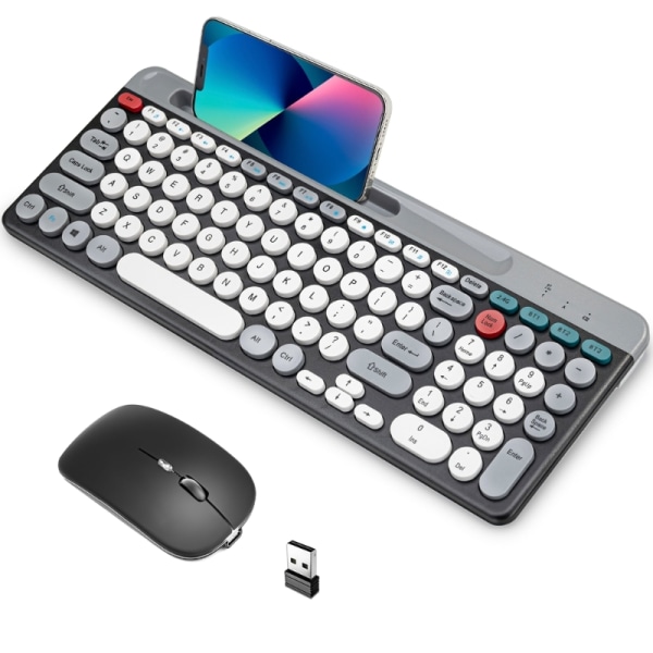 Bluetooth-kompatibelt tangentbord och mus Combo Smidigt tangentbord i full set för bärbar PC Gamer TV-bord