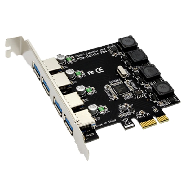 Professionell PCI-E till USB 3.0 PCI för Express Expansion Card för stationära datorer för Windows XP/Vista/7/8/8.1/10 (4 portar)