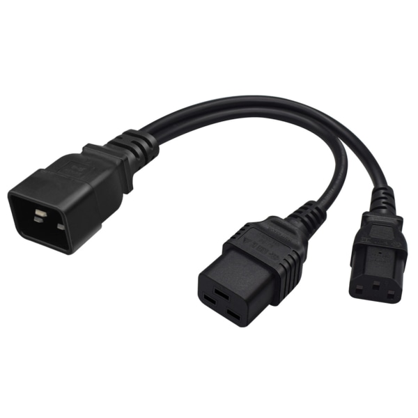 C20 til C13+C19 Y Splitter Strømpluggledning Enkel IEC 320 C20 Hann til C13+C19 Hunn Splitter Forlengelsesadapterkabel