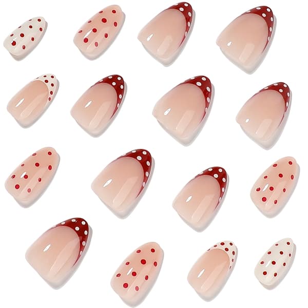 Press On Manicure Multi Size Short Almond Party Style Design