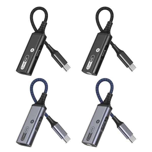 Typ C PD 60w Laddningsadapter USB C till 3,5 mm Jack Splitter för mobiltelefon Blue Typec 3.5mm
