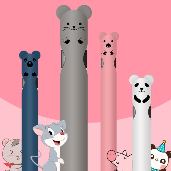 Slitstarkt sött djurmönster anti-scratch Silikon Skyddspåse Cap Cover Hud för penna 1 : a tillbehör Pink